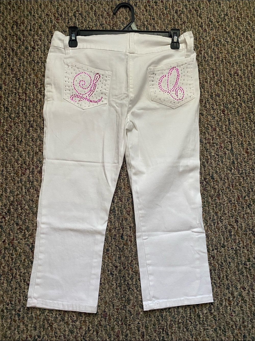 Gold Flava Girll’s White Jeans with Pink Embellished Back Pockets